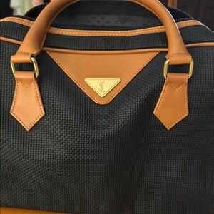 Vintage YSl. Black and Tan Designer weekend Bag